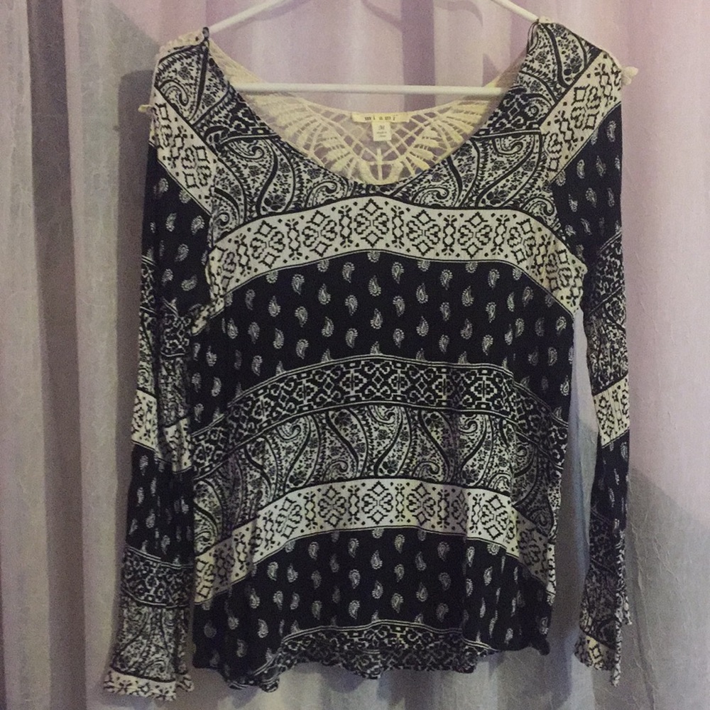Miami black and white top from Francesca’s